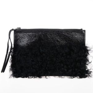 DROME Real Fur Suede Leather Pochette NEW